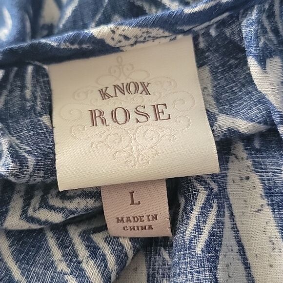 Knox Rose Woman’s Blue Surfs Up Maxi Dress Tribal Print Size Large - Picture 8 of 9